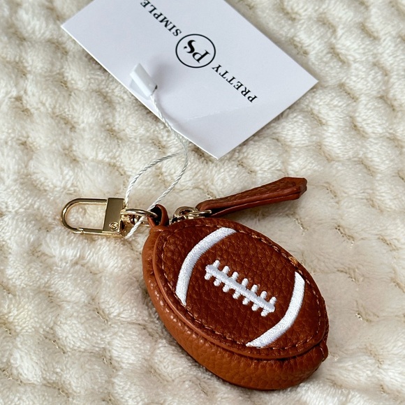 Pretty Simple Handbags - New with tags Football Coin Zip pouch bag charm Keychain dangle